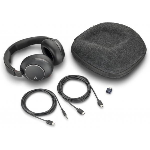 POLY Voyager Surround 80 UC Auricolare Wireless A Padiglione Musica/Giornaliera USB tipo-C Bluetooth Nero (VOYAGER SURROUND 80 UC USB-C - USB-C/A ADAPTER VS80T BT700C BLK)