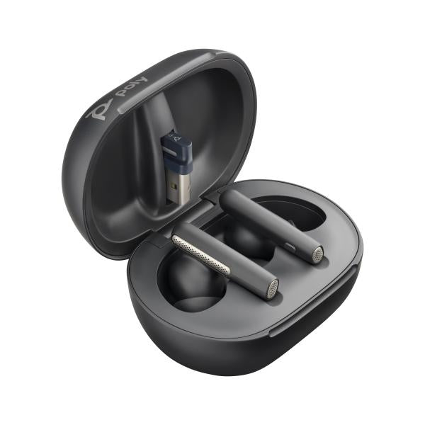 POLY Voyager Free 60+ UC Auricolare Wireless In-ear Musica e Chiamate USB tipo A Bluetooth Nero (VOYAGER FREE 60+ UC W/TS CHARGE - CASE TEAMS USB-A BLACK WW)