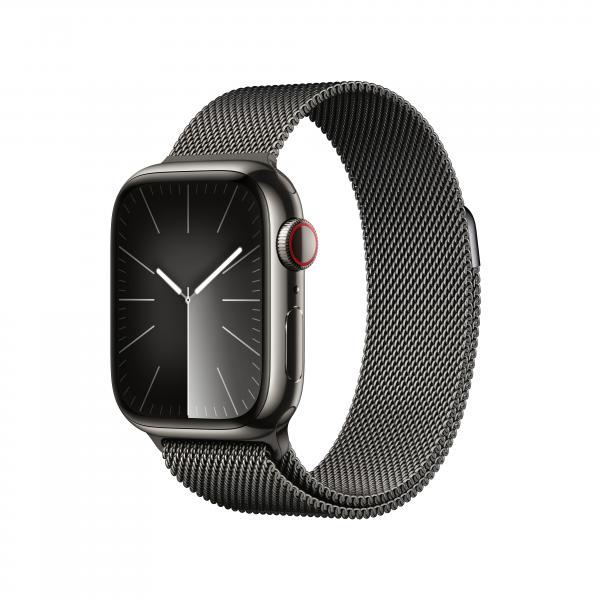 Apple Watch Series 9 41 mm Digitale 352 x 430 Pixel Touch screen 4G Grafite Wi-Fi GPS [satellitare] (APPLE WATCH SERIES9 CELL 41MM - GRAPHITE SSC GRAPHITE MILAN LOOP)