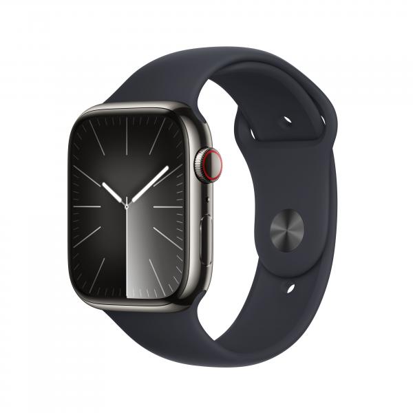 Apple Watch Series 9 45 mm Digitale 396 x 484 Pixel Touch screen 4G Grafite Wi-Fi GPS [satellitare] (APPLE WATCH SERIES9 CELL 45MM - GRAPHITE SSC MIDNIGHT SP BND M/L)