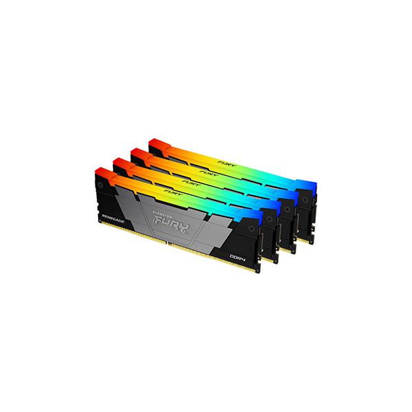 Kingston Technology FURY 64GB 3600MT/s DDR4 CL16 DIMM [Kit da 4] 1Gx8 Renegade RGB (KFR 64GB DDR4 3600 DIMM RGB K4)