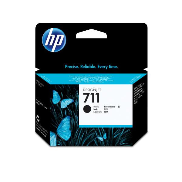 HP Cartuccia inchiostro nero DesignJet 711, 80 ml (HP 711 - 80 ml - nero - originale - cartuccia d'inchiostro - per DesignJet T100, T120, T120 ePrinter, T125, T130, T520, T520 ePrinter, T525, T530)hp0886112841164CZ133A