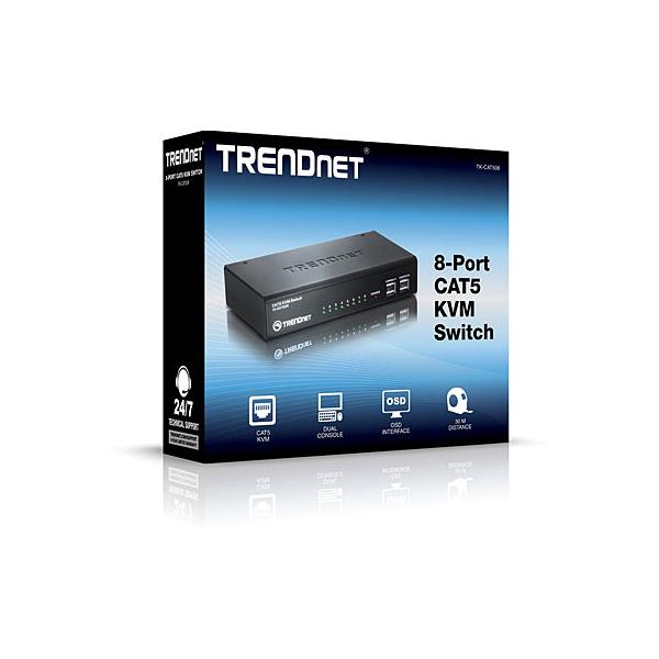 8-PORT CAT5 KVM SWITCH IN