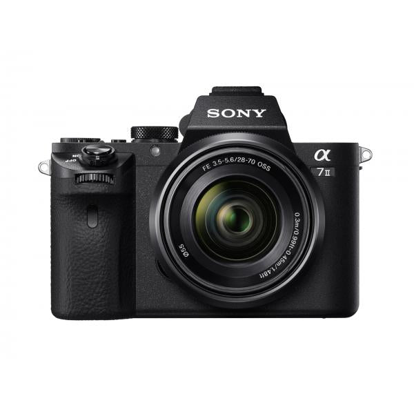 Sony  Alpha 7 II, fotocamera mirrorless con obiettivo 28-70mm, attacco E, sensore full-frame, 24.3 MP (Sony Alpha 7 II Full-Frame Mirrorless Camera with Sony 28-70 mm f/3.5-5.6 Zoom Lens [ 24.3 Megapixels 5-axis in-body optical image)