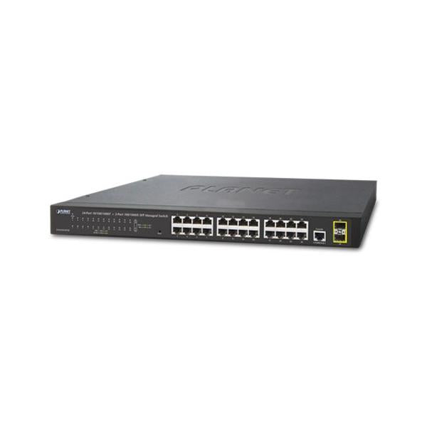 PLANET GS-4210-24T2S switch di rete Gestito L2 Gigabit Ethernet [10/100/1000] 1U Blu (IPv4/IPv6, 24-P 10/100/1000Bas - + 2-Port 100/1000MBPS SFP - L2/L4 SNMP Manageable Gigabit Ethernet Switch - Warranty: 36M)