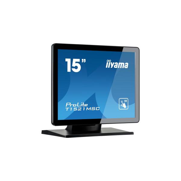 Iiyama ProLite T1521MSC-B1 Monitor PC 38,1 cm [15] 1024 x 768 Pixel LED Touch screen Da tavolo Nero (15 ProLite T1521MSC-B1 Monitor - 15 Touch Monitor 10 Point Touch VGA and USB 370 cd/m2 VESA Wall Mount 75 x 75mm)Iiyama4948570114412T1521MSC-B1