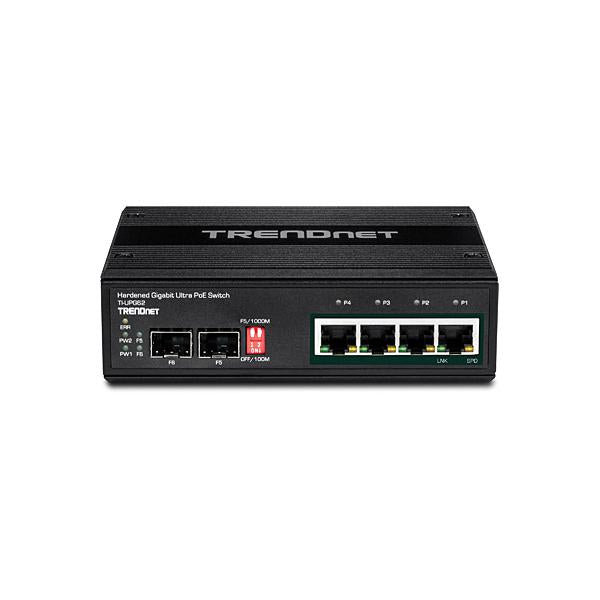 6-PORT HARDENED INDUSTRIAL GIGABIT ULTRA POE+ SWITCH