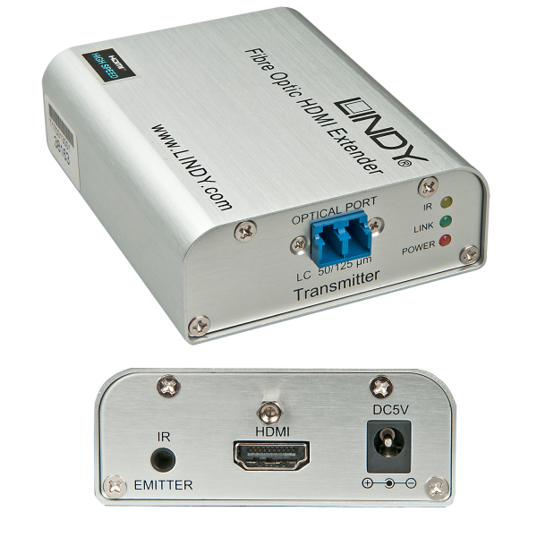 Lindy 38163 moltiplicatore AV Trasmettitore e ricevitore AV (300M/450M Fibre Optic Hdmi - 2.0 10.2G - Warranty: 24M)