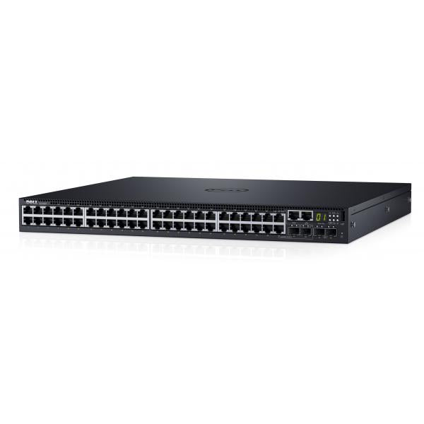 DELL S3148P Gestito L2/L3 Gigabit Ethernet [10/100/1000] Supporto Power over Ethernet [PoE] 1U Nero (Dell Networking S3148P - Switch - L3 - Managed - 48 x 10/100/1000 [PoE+] + 2 x 10 Gigabit SFP+ + 2 x combo Gigabit SFP - front to back airflow - rack...