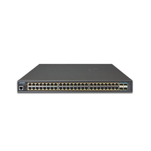 PLANET GS-5220-48P4X switch di rete Gestito L3 Gigabit Ethernet [10/100/1000] Supporto Power over Ethernet [PoE] 1U Blu (L2+/L4 48-Port 10/100/1000T - 802.3at PoE + 4-Port 10G - SFP+ Managed Switch, with Hardware Layer3 IPv4/IPv6 Static Routing [400W...