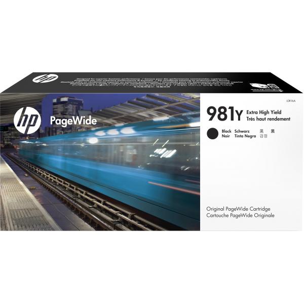 HP Cartuccia nero originale ad altissima capacit? PageWide 981Y (HP 981Y - 343.5 ml - Extra High Yield - nero - originale - PageWide - cartuccia d'inchiostro - per PageWide Enterprise Color MFP 586, PageWide Managed Color E55650)hp0889296095323L0R16A