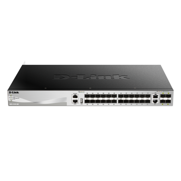 D-Link DGS-3130-30S Gestito L3 Nero, Grigio (24 SFP ports Layer 3 Stackable Managed Gigabit Switch with 2 x 10GBASE-T ports and 4 x SFP+ ports)