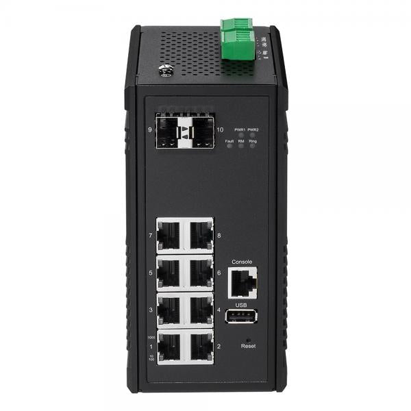 INDUSTRIAL 8-PORT GIGABIT MANAGED SWITCH 2 SFP SLOTS