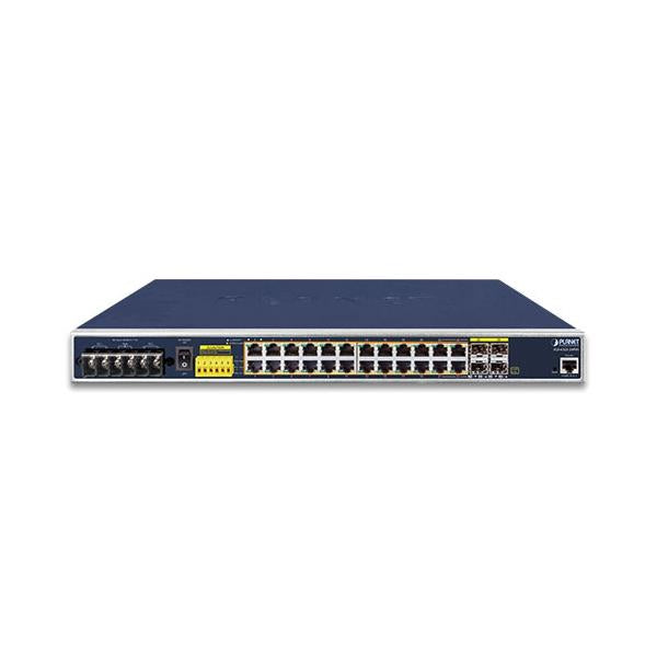 PLANET IGS-6325-24P4S switch di rete Gestito L3 Gigabit Ethernet [10/100/1000] Supporto Power over Ethernet [PoE] 1U Blu (Industrial L3 24-Port - 10/100/1000T 802.3at PoE - 4-Port Shared 100/1000X SFP Managed Ethernet Switch - Warranty: 60M)