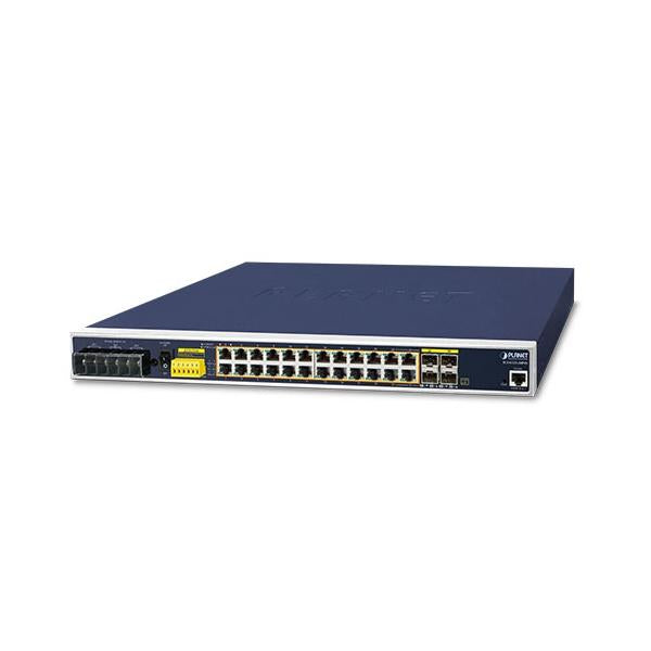 PLANET IGS-6325-24P4S switch di rete Gestito L3 Gigabit Ethernet [10/100/1000] Supporto Power over Ethernet [PoE] 1U Blu (Industrial L3 24-Port - 10/100/1000T 802.3at PoE - 4-Port Shared 100/1000X SFP Managed Ethernet Switch - Warranty: 60M)