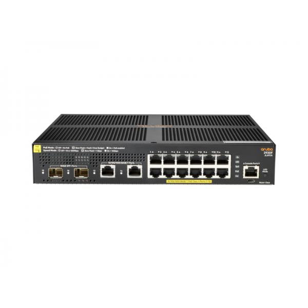 Aruba 2930F 12G PoE+ 2G/2SFP+ Gestito L3 Gigabit Ethernet [10/100/1000] Supporto Power over Ethernet [PoE] 1U Nero (HPE Aruba 2930F 12G PoE+ 2G/2SFP+ - Switch - L3 - gestito - 12 x 10/100/1000 [PoE+] + 2 x 1 Gigabit / 10 Gigabit SFP+ [uplink] + 2 x 1...