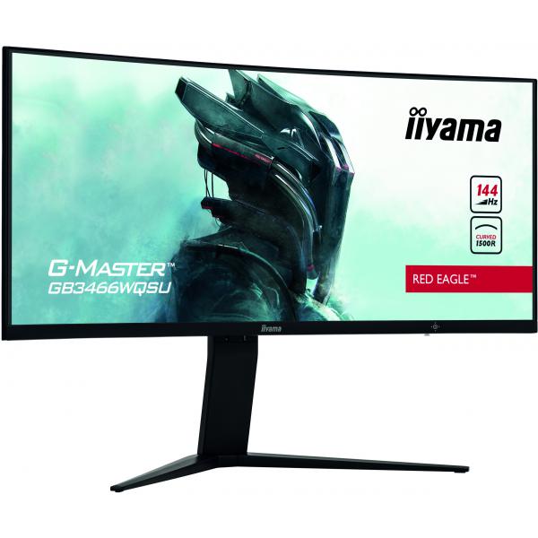 Iiyama G-MASTER GB3466WQSU-B1 LED display 86,4 cm [34] 3440 x 1440 Pixel UltraWide Quad HD Nero (iiyama G-MASTER Red Eagle - Monitor a LED - curvato - 34 - 3440 x 1440 UWQHD @ 144 Hz - VA - 400 cd/m? - 3000:1 - DisplayHDR 400 - 1 ms - 2xHDMI, 2xDispl...