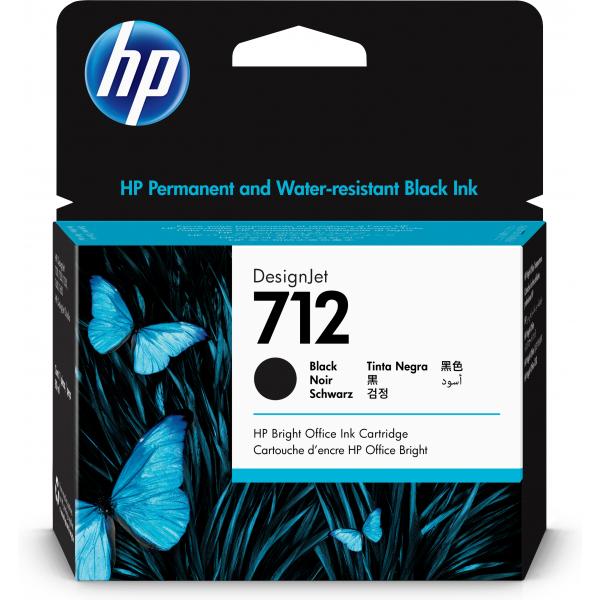 HP Cartuccia di inchiostro nero originale DesignJet 712 da 80 ml (HP 712 80-ml Black DesignJet Ink Cartrid)hp01939053528523ED71A