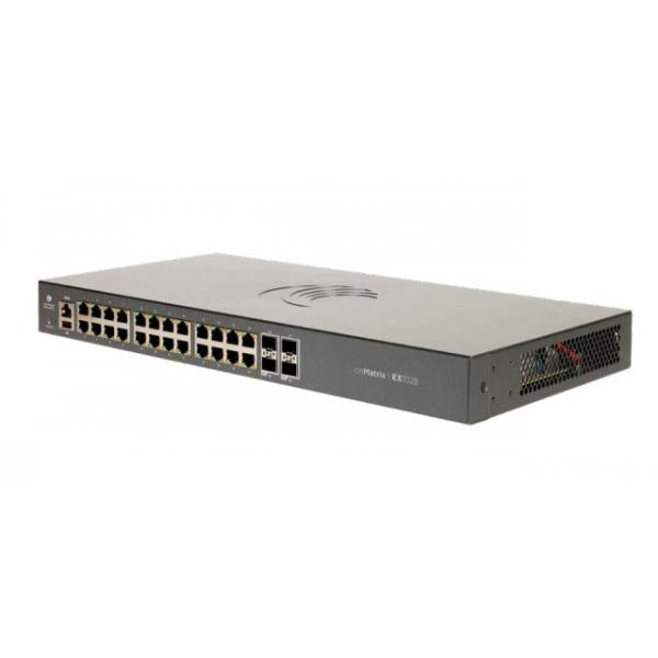 cnMatrix EX1028, Intelligent - Ethernet Switch, 24 1G and 4 - 1 Gbps SFP fiber ports - no power cord. Enterprise-grade L2 functionality, - Warranty: 60M
