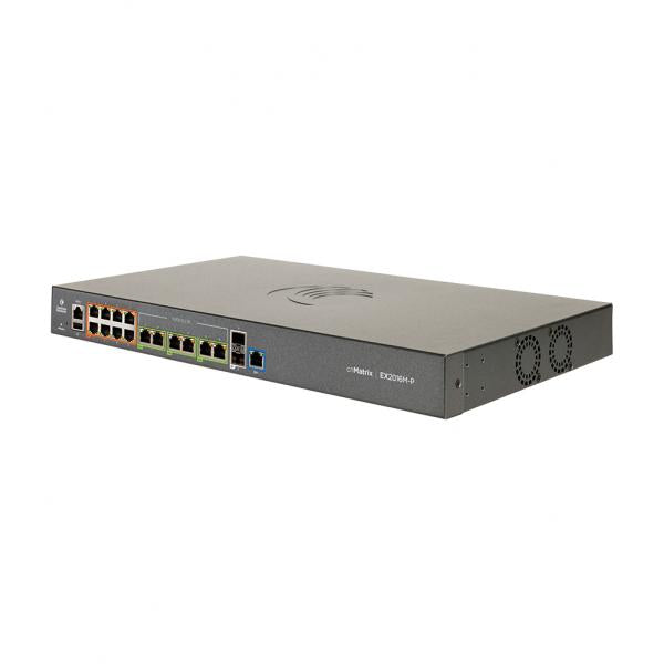 Cambium Networks cnMatrix EX2016M-P Gestito L2/L3 Gigabit Ethernet [10/100/1000] Supporto Power over Ethernet [PoE] 1U (cnMatrix EX2016M-P, - Intelligent Ethernet PoE - Switch, 8x1G+6x2.5G+2xSFP+, no pwr cord. Enterprise grade L2, L3 functionality, -...