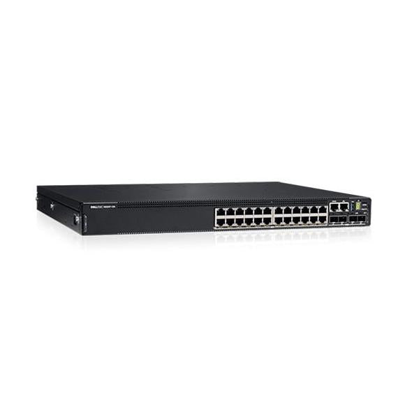 DELL N-Series N3224P-ON Gestito L2 Gigabit Ethernet [10/100/1000] Supporto Power over Ethernet [PoE] 1U Nero (Dell PowerSwitch N3224P-ON - Switch - L3 - Managed - 24 x 10/100/1000 [PoE+] + 4 x 10 Gigabit SFP+ + 2 x 100 Gigabit QSFP28 - front to back ...