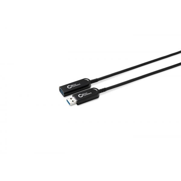 Microconnect USB3.0AAF10AOP-BACKWARDS cavo USB 10 m USB 3.2 Gen 1 [3.1 Gen 1] USB A Nero (Premium Optic USB 3.0 A-A M-F - 10m, Active Optical Hybrid - Cable, 5Gbps, backward compatible with USB2.0/1.1, NOT compatible with MAC - Warranty: 36M)