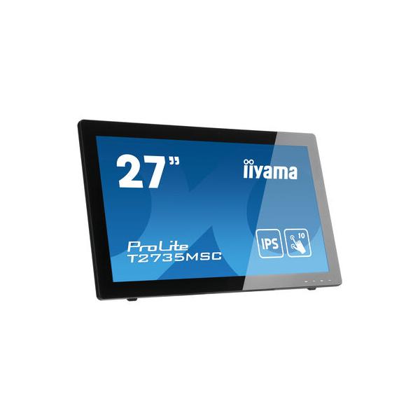 iiyama ProLite T2735MSC-B3 Monitor PC 68,6 cm [27] 1920 x 1080 Pixel Full HD LED Touch screen Nero (iiyama ProLite T2735MSC-B3 - Monitor a LED - 27 - touchscreen - 1920 x 1080 Full HD [1080p] - IPS - 300 cd/m - 1000:1 - 5 ms - HDMI, VGA, DisplayPort ...