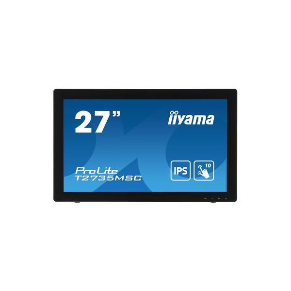 iiyama ProLite T2735MSC-B3 Monitor PC 68,6 cm [27] 1920 x 1080 Pixel Full HD LED Touch screen Nero (iiyama ProLite T2735MSC-B3 - Monitor a LED - 27 - touchscreen - 1920 x 1080 Full HD [1080p] - IPS - 300 cd/m - 1000:1 - 5 ms - HDMI, VGA, DisplayPort ...