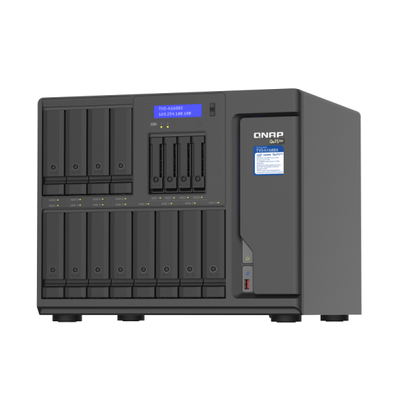 QNAP TVS-h1688X-W1250-32G 24TB [Seagate Exos] 16-Bay TurboNAS [12 x 3.5 HDD + 4 x 2.5 SSD]; SATA 6G; Intel Xeon W-1250 6 cores 12 threads 3.3 GHz [boost up to 4.7 GHz]; 32GB DDR4 ECC RAM [max. 128GB]; 4 x 2.5GbE; 2 x 10GBASE-T 10GbE; 2 x M.2 22110/22...