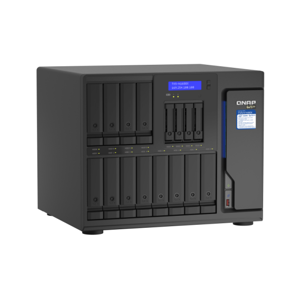 QNAP TVS-h1688X-W1250-32G 24TB [Seagate Exos] 16-Bay TurboNAS [12 x 3.5 HDD + 4 x 2.5 SSD]; SATA 6G; Intel Xeon W-1250 6 cores 12 threads 3.3 GHz [boost up to 4.7 GHz]; 32GB DDR4 ECC RAM [max. 128GB]; 4 x 2.5GbE; 2 x 10GBASE-T 10GbE; 2 x M.2 22110/22...