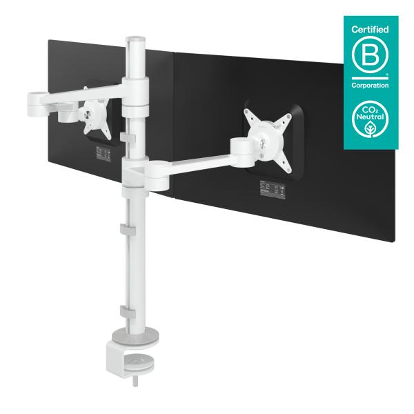 Dataflex Viewlite braccio porta monitor - scrivania 140 (Dataflex Viewlite dual monitor arm - white - desk clamp and bolt through - independent depth adjustment [5Years warranty])