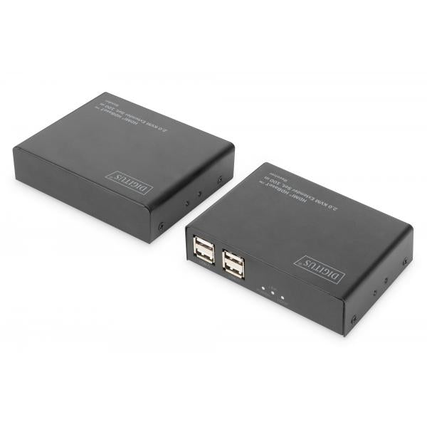 Digitus Set estensore KVM HDMI HDBaseT 2.0, 100 m, 4K (HDMI HDBASET KVM EXTENDER SET - HDBASET 2.0 4K/60HZ 6X USB)