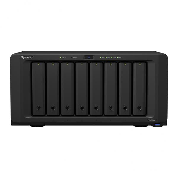 Synology DiskStation DS1821+ NAS Tower Collegamento ethernet LAN Nero V1500B (Synology Diskstation DS1821+ 16TB [Seagate Exos] 8 Bay; Data management and protection; for anyone; AMD RyzenTM V1500B quad-core 2.2 GHz; 4 GB DDR4 ECC SODIMM [expandable u...