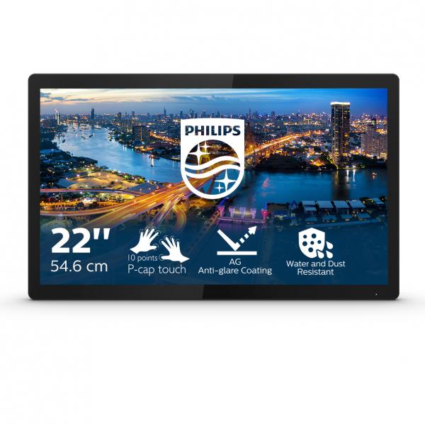 Philips B Line 222B1TFL/00 Monitor PC 54,6 cm [21.5] 1920 x 1080 Pixel Full HD LED Touch screen Nero (222B1TFL TCH 22IN 16:9 FHD 60HZ - IPS VGA DVI HDMI DP)