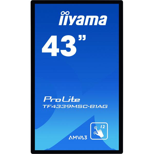 Iiyama ProLite TF4339MSC-B1AG Monitor PC 109,2 cm [43] 1920 x 1080 Pixel Full HD LED Touch screen Multi utente Nero (43 TF4339MSC-B1AG Interactive Display - 43 BlackInteractive Display Full HD 400 cd/m2 24/7 Operation)