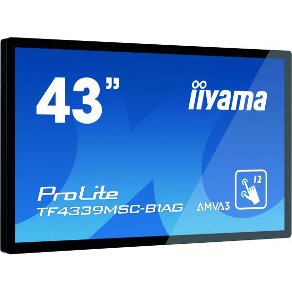 Iiyama ProLite TF4339MSC-B1AG Monitor PC 109,2 cm [43] 1920 x 1080 Pixel Full HD LED Touch screen Multi utente Nero (43 TF4339MSC-B1AG Interactive Display - 43 BlackInteractive Display Full HD 400 cd/m2 24/7 Operation)