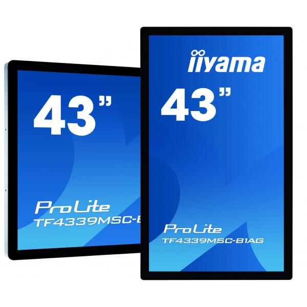 Iiyama ProLite TF4339MSC-B1AG Monitor PC 109,2 cm [43] 1920 x 1080 Pixel Full HD LED Touch screen Multi utente Nero (43 TF4339MSC-B1AG Interactive Display - 43 BlackInteractive Display Full HD 400 cd/m2 24/7 Operation)