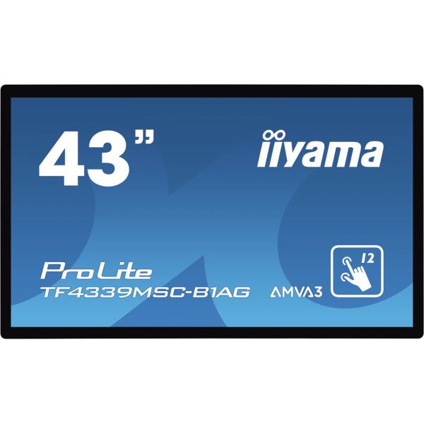 Iiyama ProLite TF4339MSC-B1AG Monitor PC 109,2 cm [43] 1920 x 1080 Pixel Full HD LED Touch screen Multi utente Nero (43 TF4339MSC-B1AG Interactive Display - 43 BlackInteractive Display Full HD 400 cd/m2 24/7 Operation)