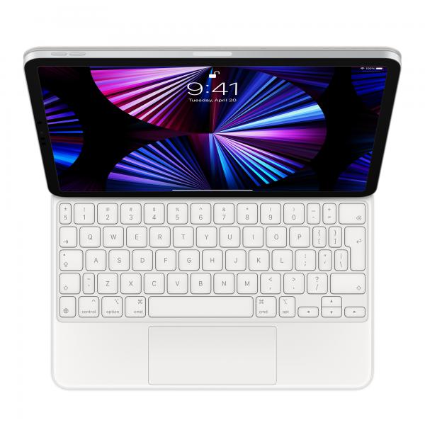 Apple MJQJ3Z/A tastiera per dispositivo mobile Bianco AZERTY US International (Apple Magic Keyboard - Keyboard and folio case - with trackpad - backlit - Apple Smart connector - QWERTY - International English - white - for 11-inch iPad Pro [1st gener...