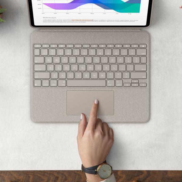 Logitech Combo Touch Sabbia Smart Connector QWERTZ Svizzere (COMBO TOUCH F.IPADPRO12.9-INCH - 5TH GEN. - SAND - CH - CENTRAL)