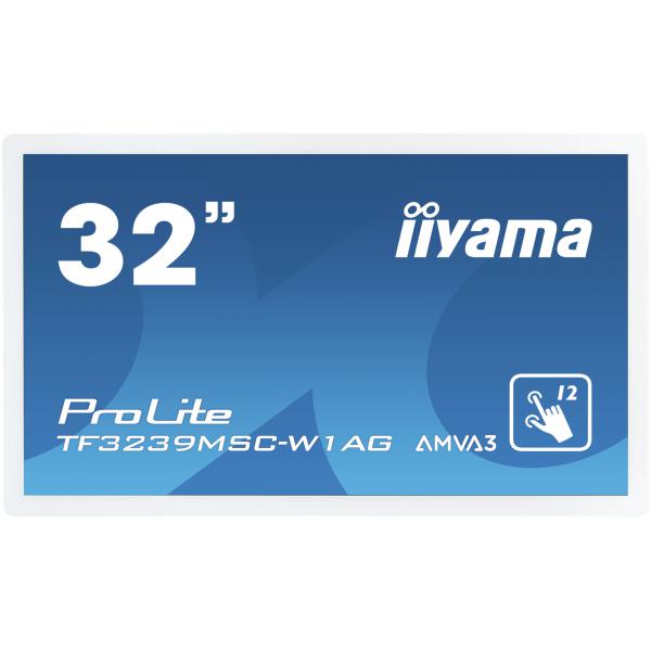 iiyama ProLite TF3239MSC-W1AG Monitor PC 80 cm [31.5] 1920 x 1080 Pixel Full HD LED Touch screen Multi utente Bianco (iiyama ProLite TF3239MSC-W1AG touch screen monitor 80 cm [31.5'] 1920 x 1080 pixels Multi-touch Multi-user White)