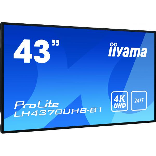 Iiyama LH4370UHB-B1 visualizzatore di messaggi Pannello piatto per segnaletica digitale 108 cm [42.5] VA 700 cd/m? 4K Ultra HD Nero Processore integrato Android 9.0 24/7 (iiyama LH4370UHB-B1 signage display Digital signage flat panel 108 cm [42.5'] V...