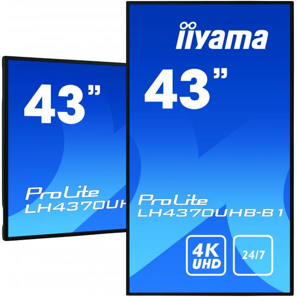 Iiyama LH4370UHB-B1 visualizzatore di messaggi Pannello piatto per segnaletica digitale 108 cm [42.5] VA 700 cd/m? 4K Ultra HD Nero Processore integrato Android 9.0 24/7 (iiyama LH4370UHB-B1 signage display Digital signage flat panel 108 cm [42.5'] V...