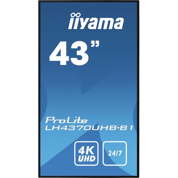 Iiyama LH4370UHB-B1 visualizzatore di messaggi Pannello piatto per segnaletica digitale 108 cm [42.5] VA 700 cd/m? 4K Ultra HD Nero Processore integrato Android 9.0 24/7 (iiyama LH4370UHB-B1 signage display Digital signage flat panel 108 cm [42.5'] V...