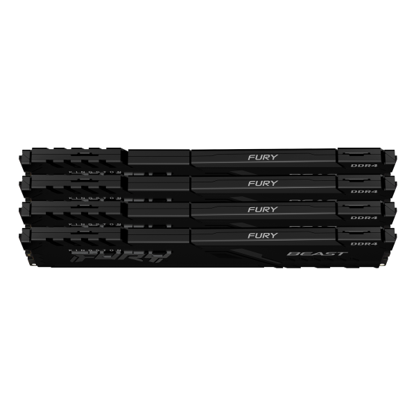 Kingston Technology FURY 128GB 2666MT/s DDR4 CL16 DIMM [Kit da 4] Beast Black (KFB 128GB DDR4 2666 DIMM K4Blk)