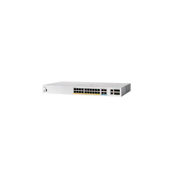 Cisco CBS350-24NGP-4X-UK switch di rete Gestito L3 Gigabit Ethernet [10/100/1000] Supporto Power over Ethernet [PoE] 1U Nero, Grigio (Cisco Business 350 Series CBS350-24NGP-4X - Switch - L3 - Managed - 16 x 10/100/1000 [PoE+] + 8 x 100/1000/2.5G/5G [...