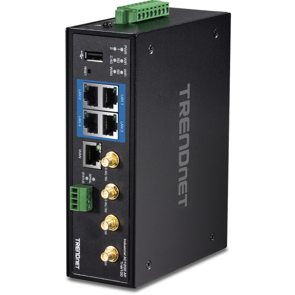 Trendnet TI-W100 router wireless Gigabit Ethernet Dual-band [2.4 GHz/5 GHz] Nero (INDUSTRIAL AC1200 - WIRELESS GIGABIT ROUTER)