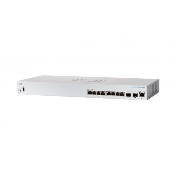 Cisco CBS350 Gestito L3 10G Ethernet [100/1000/10000] 1U Nero, Grigio (Cisco Business 350 Series CBS350-8XT - Switch - L3 - Managed - 8 x 10GBase-T + 2 x combo 10 Gigabit SFP+ - rack-mountable)Cisco0889728326858CBS350-8XT-UK