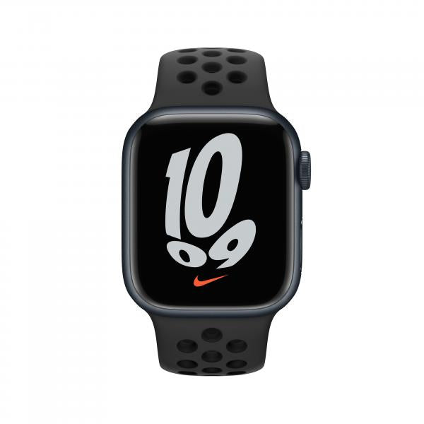 Apple Watch Nike Series 7 OLED 41 mm Digitale Touch screen 4G Nero Wi-Fi GPS [satellitare] (WATCH NIKE SER 7 GPS + CELL ALU - 41MM ANTH BLK NIKE SPORT BAND RE)