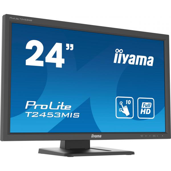 iiyama ProLite T2453MIS-B1 Monitor PC 59,9 cm [23.6] 1920 x 1080 Pixel Full HD LED Touch screen Multi utente Nero (iiyama ProLite T2453MIS-B1 touch screen monitor 59.9 cm [23.6'] 1920 x 1080 pixels Multi-touch Multi-user Black)